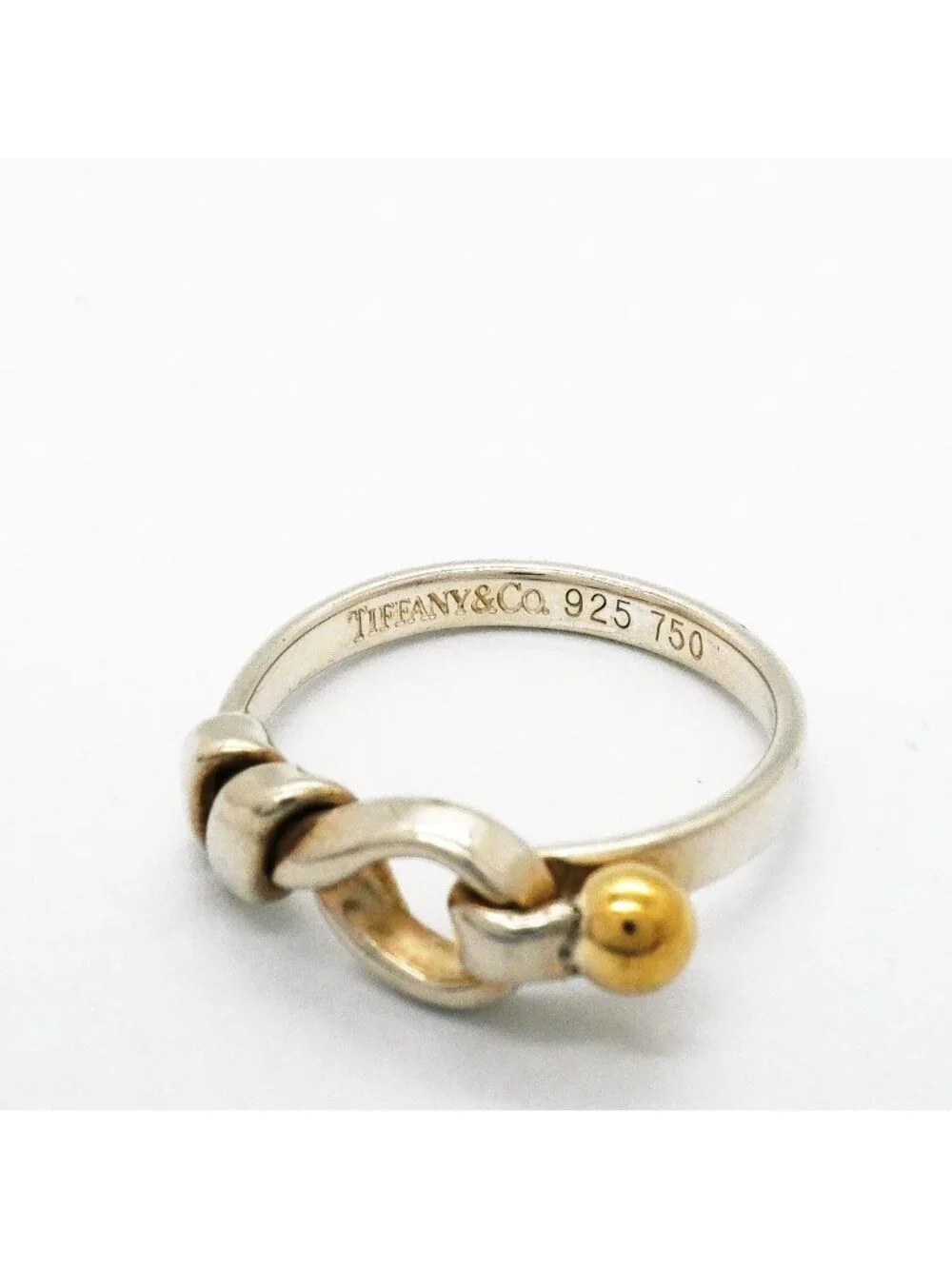 Tiffany & Co Ring Hook Eye 18k Yellow Gold 925 Sterling Silver